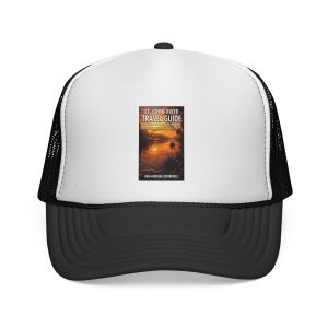 Sunset Road Trip Trucker Cap — Retro Travel Guide Patch